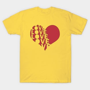 displaced love word red heart T-Shirt